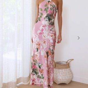 Hello Molly Pink Floral One-Shoulder Dress
